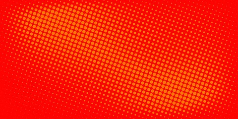 Dots halftone orange color pattern gradient texture with technology digital background. Dots pop art comics with summer background.