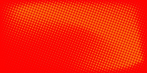 Dots halftone orange color pattern gradient texture with technology digital background. Dots pop art comics with summer background.