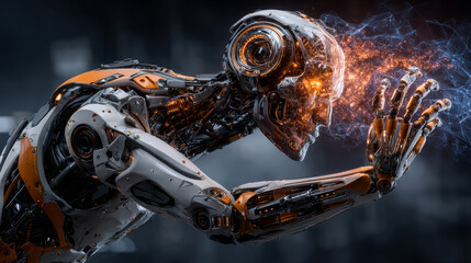 Automation. Businessman touch a circuit board, automation powers a global network, streamlining processes, enhancing efficiency, optimizing systems, innovating solutions, and accelerating growth.