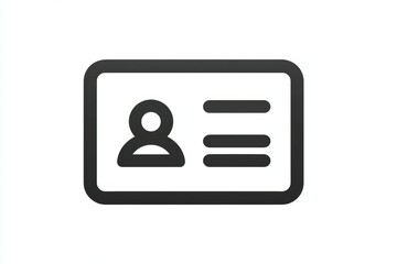 Minimalistic identification card icon with person silhouette