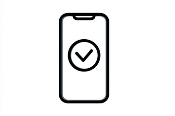 Minimalist smartphone with checkmark icon on screen