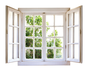 PNG Bay window frame white open open window.
