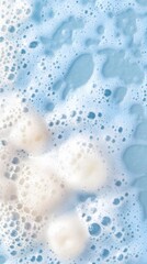 Abstract Blue and White Soap Foam Bubbles Texture Background