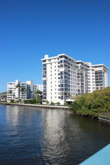 Obraz premium modern residential building On the water