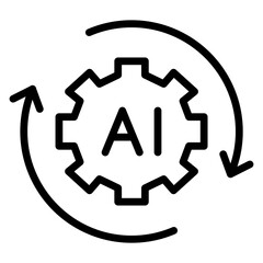 AI-Powered Automation Vector Line Icon Design