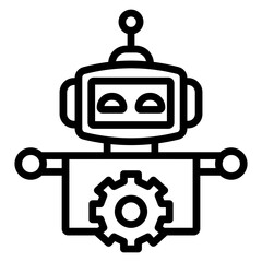 Robotic Process Automation Vector Line Icon Design