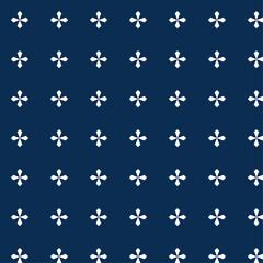 Elegant Dark Blue Repeating Pattern with Geometric Diamond Cross Shapes