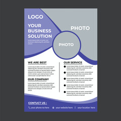 Obraz premium Corporate blue business solution flayer design