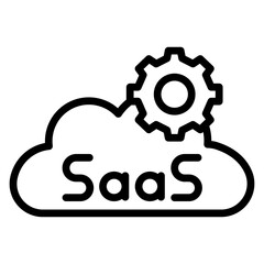 SaaS Application Vector Line Icon Design