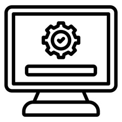 Software Installation Vector Line Icon Design