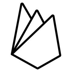 Firebase Services Vector Line Icon Design