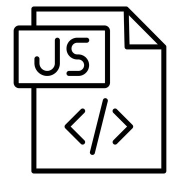 JavaScript Frameworks Vector Line Icon Design