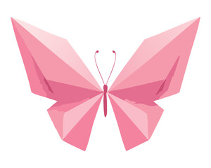pink origami butterfly delicate