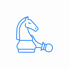 knight pawn down icon sign vector