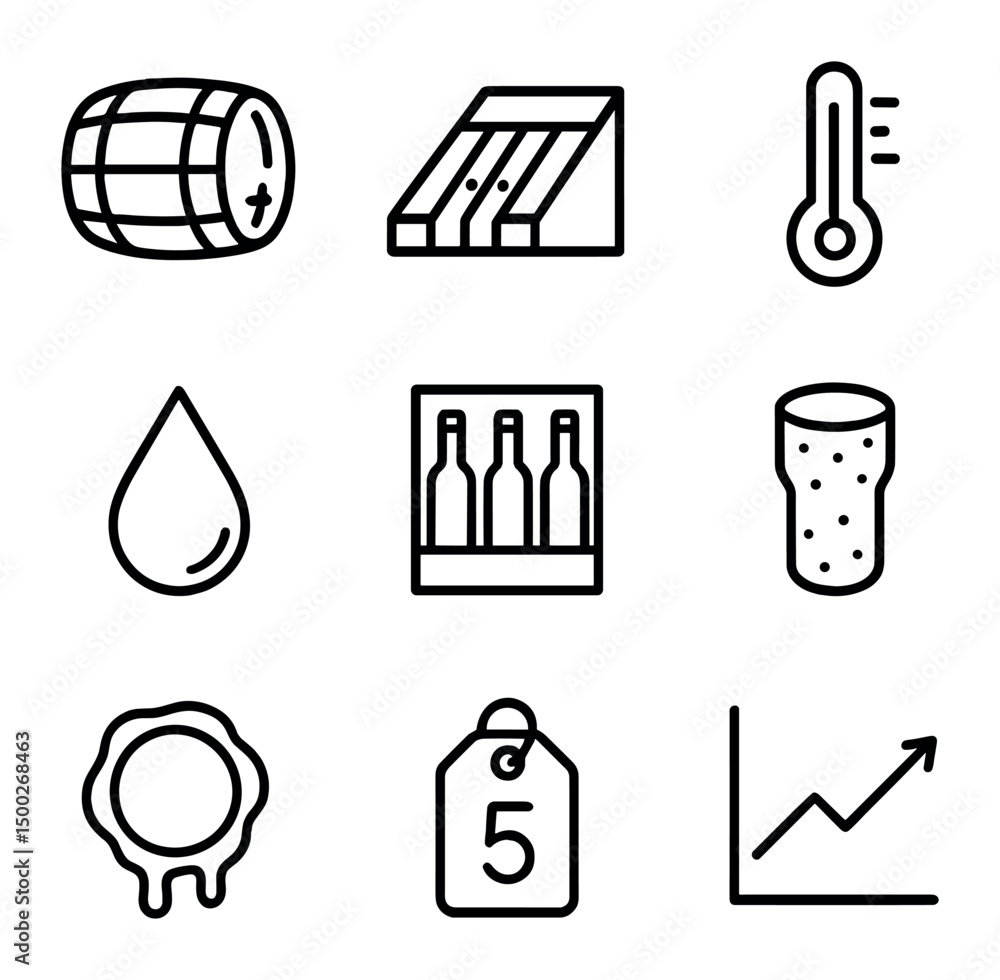 Poster set of icons for web design