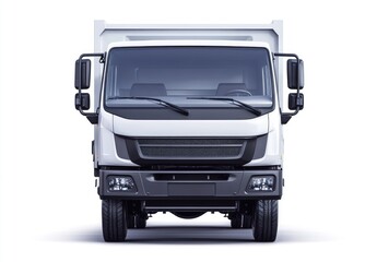 White truck, front view, isolated