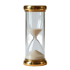 Buy luxury hourglass sand timer with gold accents for home decor online now on transparent background