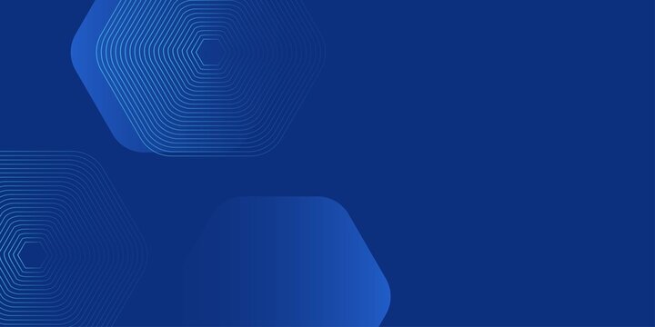 Modern abstract blue background with glowing geometric lines. Blue gradient hexagon shape design. Futuristic technology concept. - Powered by Adobe