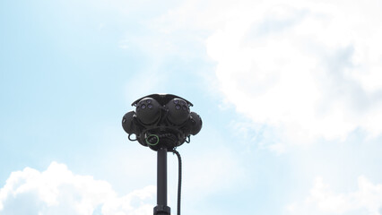 Military Surveillance Equipment Captures Aerial Views During Ongoing Conflict in a War-Torn Region...
