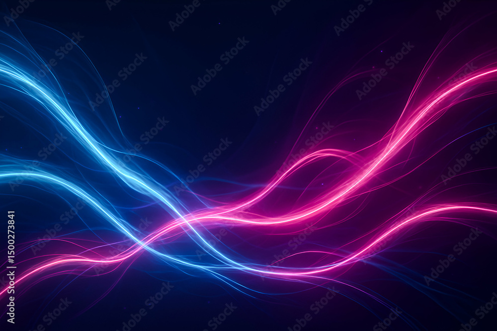 Poster vivid abstract light trails in blue and pink create a dynamic and energetic feel. this stunning visu