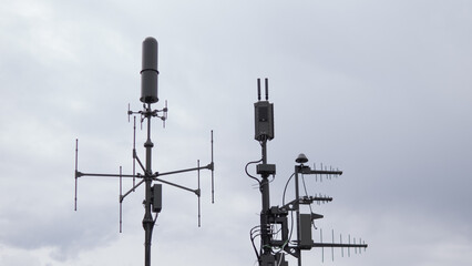 Military Communication Antennas and Surveillance Equipment Used in Combat Zones During Ongoing Armed Conflicts