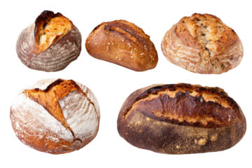 Sourdough Bread Loaves isolated png cutout.