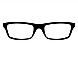 Fototapeta premium Fashionable glasses frame, eyeglasses silhouette. Eyeglasses flat icon for app or website. Vector illustration of hipster style glasses.