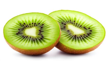 Fototapeta premium Fresh Kiwi Fruit Slices, Juicy Green Kiwi Halves, Healthy Food