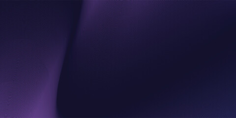Dark abstract background with glowing wave. Shiny moving lines design element. Modern purple blue gradient flowing wave lines.