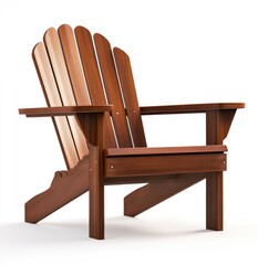 Wooden Adirondack chair, angled view