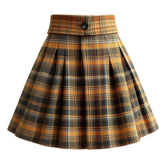 Buy women's plaid pleated skirt high waisted a line mini skirt online now on transparent background