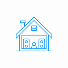 house with speakers studio icon sign vector