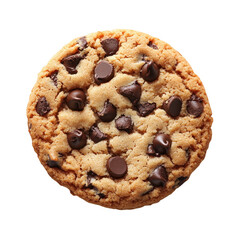 Delicious chocolate chip cookie single fresh baked treat food dessert snack on transparent background