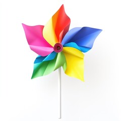 Colorful pinwheel against white