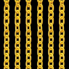 Obraz premium Vertical rows of shiny golden chains on black