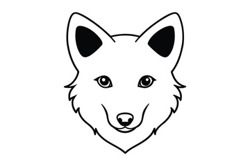 Line Art Fox Head vector