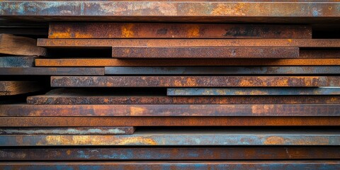 Stacked rusty metal plates (2)