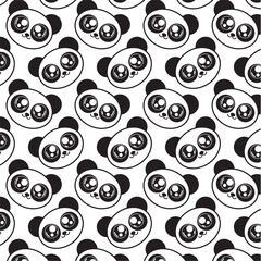 Panda bear face pattern. Vector