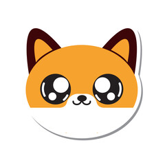 Happy fox face cartoon. Vector