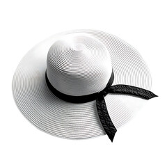 Modern Wide Brim Sun Hat with Crisp Clean Lines Isolated on Transparent Background