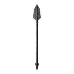 Sleek Arrow with Refined Details in Slategrey Color Isolated on Transparent Background