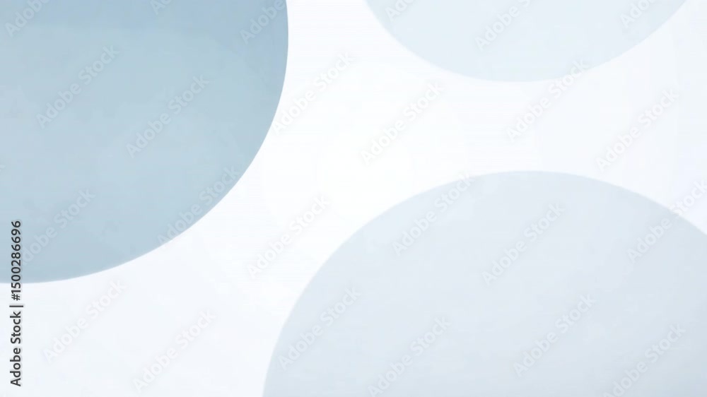 Poster minimalist abstract design soft blue and white overlapping circles create serene, modern atmosphere 