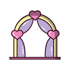 Romantic wedding archway. Vector