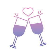 Clinking wine glasses. Vector