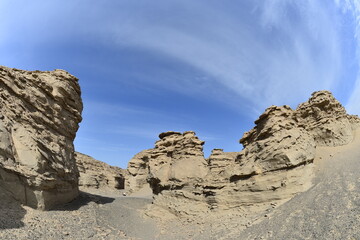 Geomorphic Scenery Desert in Xinjiang, China
