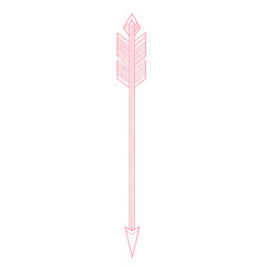 Minimalistic Arrow with Precise Linework in Powder Isolated on Transparent Background