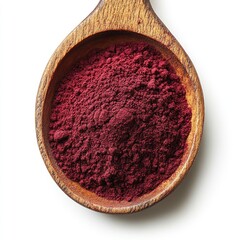 Deep crimson powder in wooden spoon (8)