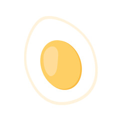 Half sliced boiled egg. Vector