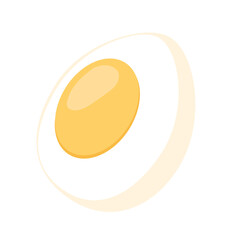 Boiled egg half cut view. Vector