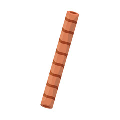 Striped chocolate stick roll. Vector